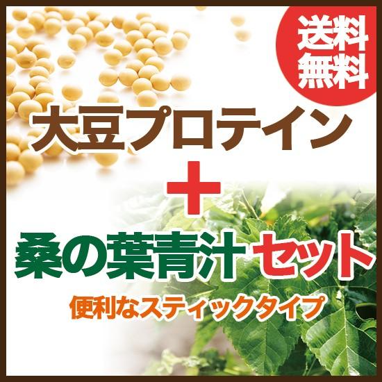 大豆プロテインプレーン1キロと桑の葉茶スティック60包セット 送料無料　ボディウイング