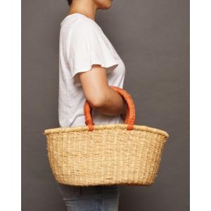 アフリカ ブルキナファソ 猫耳 マルシェバスケット Mサイズ No.7