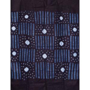 アフリカ マリ共和国 藍染め絞りクロス (L) No.1 飾り布 大判 藍染