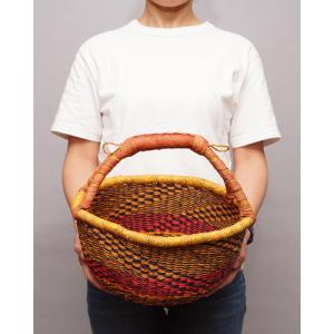 アフリカ ブルキナファソ 半球型 バスケット ブラウン Sサイズ