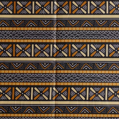 アフリカンワックス　ポリエステル　パーニュ　生地　No,4　(1ヤード（90cm）単位の切り売り布で...