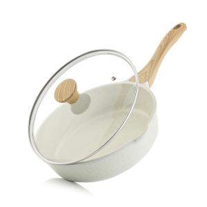 SENSARTE フライパン 深型 26cm セラミックコーティング 蓋付き IH対応 ガス火対応 焦げ付きにくい 炒め鍋 軽量 中華鍋 お手入れ簡単