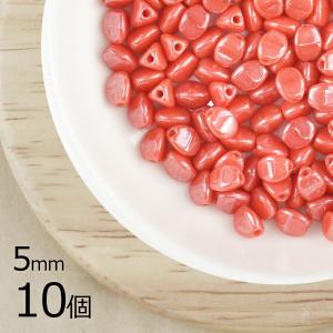 チェコビーズ ピンチ ダスティレッド 約5mm 10個 手芸 材料 ピアス ネックレス ビーズ パーツ チェコビーズ ガラスビーズ