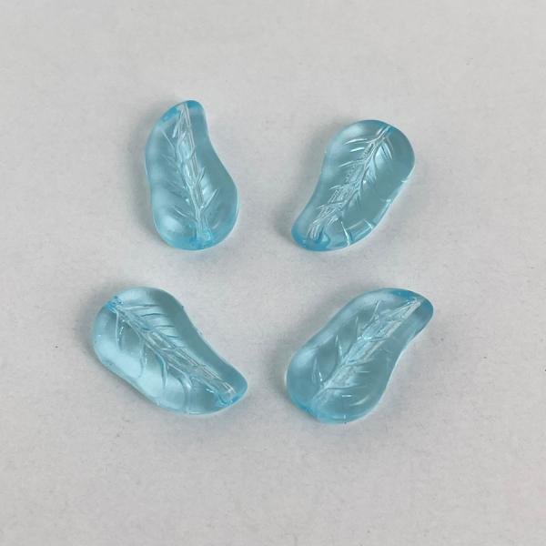 【2024秋の新商品】リーフ 15x8mm アクアブルー