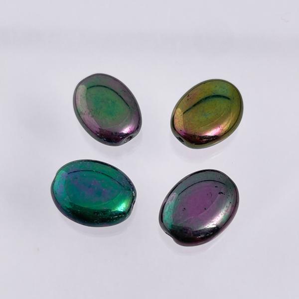 【2024秋の新商品】フラットオーバル ナツメ　12x9mm パープルアイリス