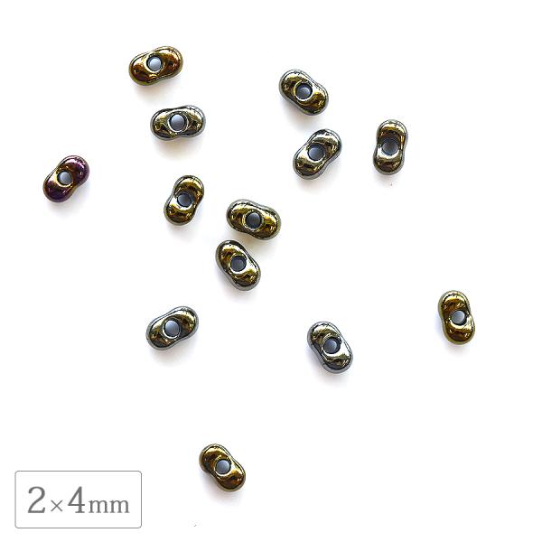 チェコビーズ ファルファーレ2x4mm ブラウンアイリス 40g パーツ アクセサリー ハンドメイド...