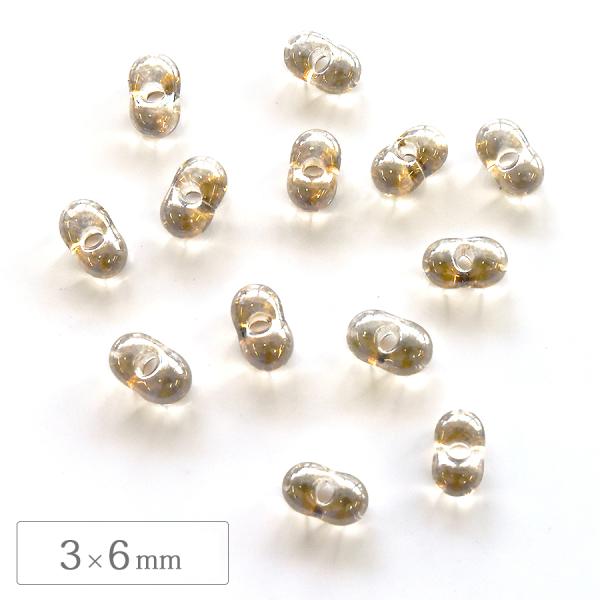 チェコビーズ ファルファーレ 3×6mm セピア シードビーズ ガラス ビーズ パーツ アクセサリー...