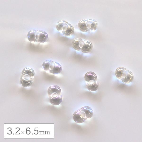 チェコビーズ ファルファーレ 3.2×6.5mm クリスタルレインボー 5g シードビーズ ガラス ...
