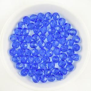 チェコビーズ FP ラウンド 6mm サファイア 20個 ファイアポリッシュ ガラス ビーズ ハンドメイド 手芸 アクセサリー