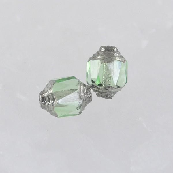 チェコビーズ FPゴシック8/6mm ペリドット・シルバー 12個 パーツ アクセサリー ハンドメイ...