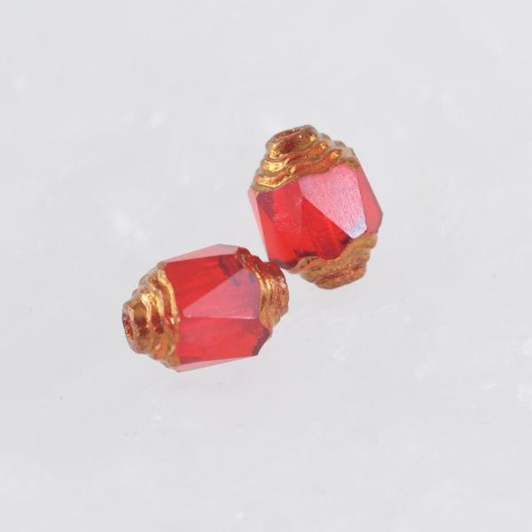 チェコビーズ FPゴシック8/6mm シャムルビー・ブロンズ 12個 パーツ アクセサリー ハンドメ...