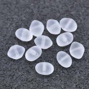 チェコビーズ フラットバイコーン 6×8mm クリスタルマット 12個 ガラス ビーズ ハンドメイド 手芸 アクセサリー