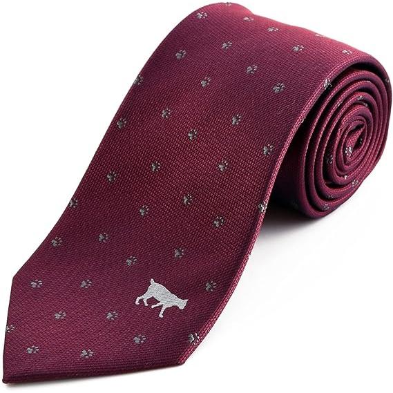 [Rachel] アニマル ネクタイ ネコ柄 犬猫 ドット 総柄 シルク100％ ジャガード織 撥水...