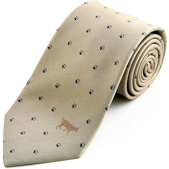 [Rachel] アニマル ネクタイ ネコ柄 犬猫 ドット 総柄 シルク100％ ジャガード織 撥水...