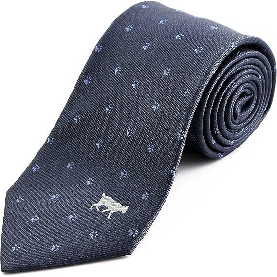 [Rachel] アニマルネクタイ ネコ柄 犬猫 ドット 総柄 シルク100％ ジャガード織 撥水効...