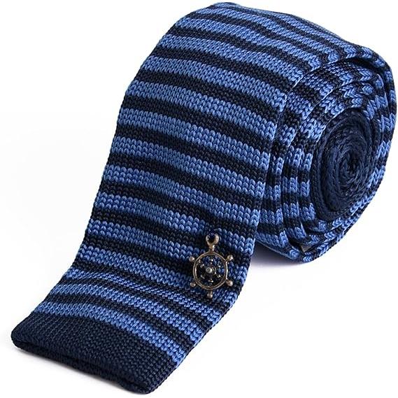 【RACHEL】ニットタイ ナロータイ スリムネクタイ ウォッシャブル ボーダー ワンポイント チャ...