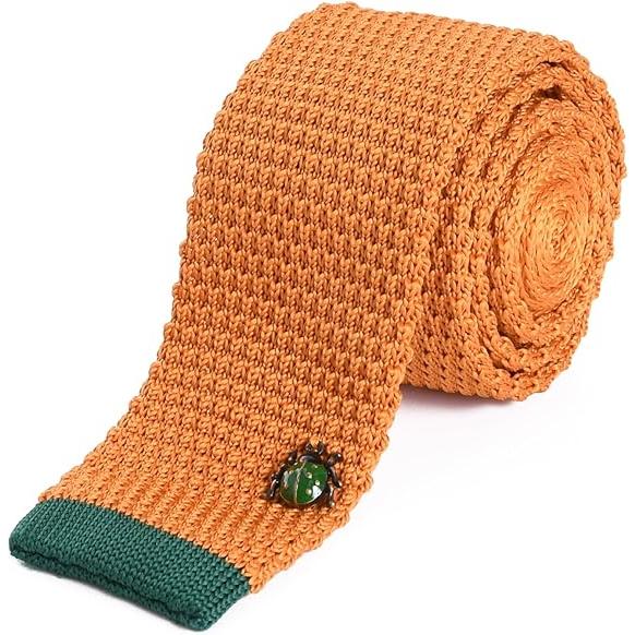 【RACHEL】ニットタイ ナロータイ スリムネクタイ ウォッシャブル ワンポイント チャーム付き ...