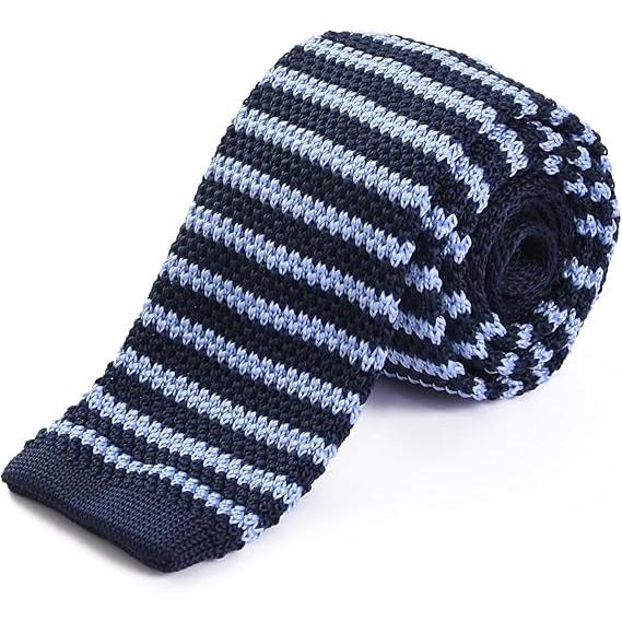 【RACHEL】ニットタイ ナロータイ スリムネクタイ ウォッシャブル 幅6cm 鹿の子編 ボーダー...