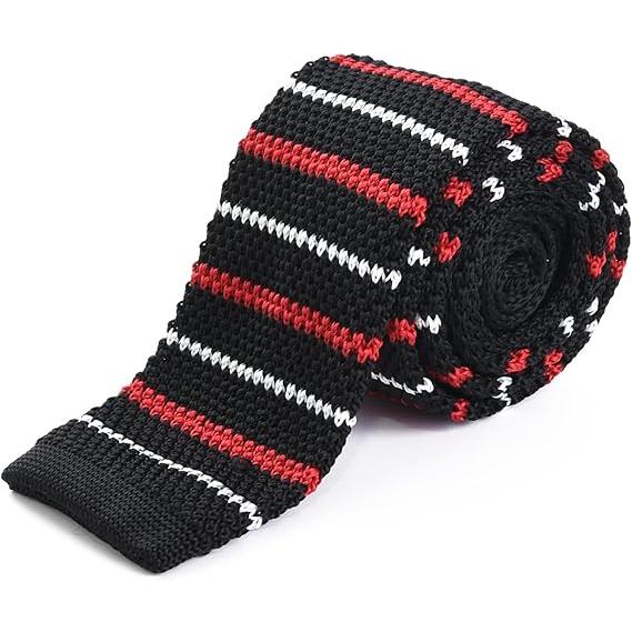 【RACHEL】ニットタイ ナロータイ スリムネクタイ ウォッシャブル 幅6cm スクエアエンド 鹿...