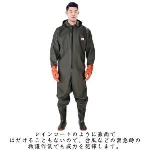 釣り 全身防水 長靴 防水 胴付長靴 フード付...の詳細画像5