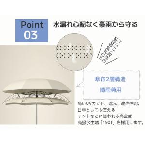 逆さま傘 逆さ傘 晴雨兼用 自立式 2重構造 ...の詳細画像5