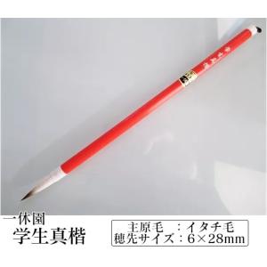 一休園 小筆 学生 真楷 書道用品 細筆 熊野筆 学生用 一般用 初心者 鼬毛 書道筆 習字