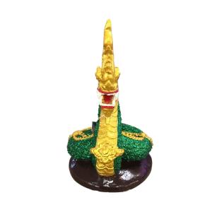 蛇神 ナーガ 像 ゴールド×グリーン タイ 神...の詳細画像1