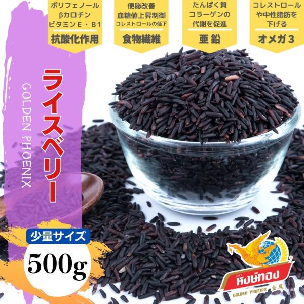 小分けタイプ／GOLDEN PHOENIX　ライスベリー　500g（タイ米／黒米／玄米）外国産米　ア...