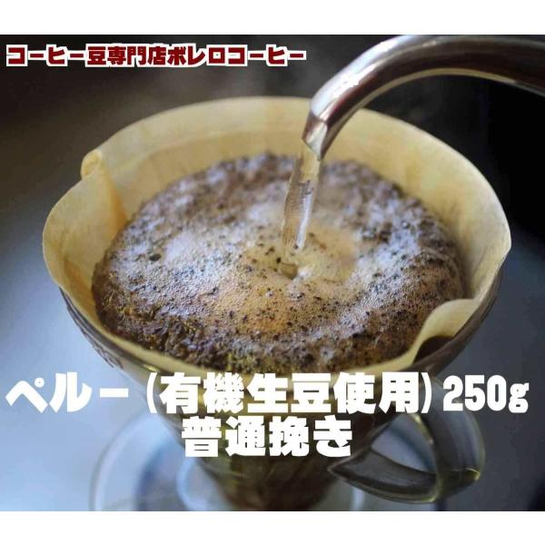 コーヒー豆 コーヒー250g 有機生豆使用　ペルー　250g 普通挽き　自家焙煎