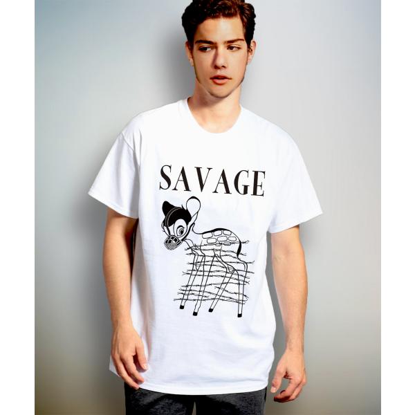 SAVAGE 反戦 半袖カットソー ユニセックスTシャツ bombing メンズレディース兼用デザイ...
