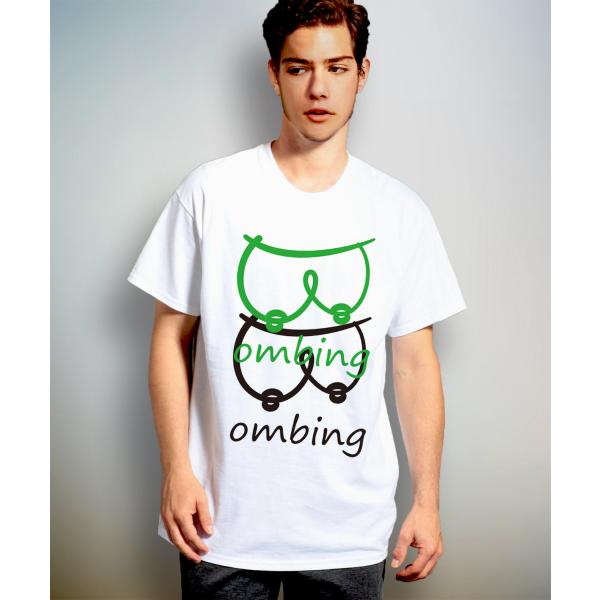 bombingセクシーフォント グリーンおっぱい 半袖カットソー ユニセックスTシャツ メンズレディ...
