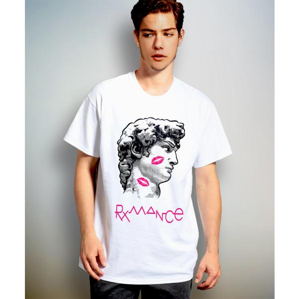 Rxmance ロマンンス フォント2 ピンク 半袖カットソー ユニセックスTシャツ メンズレディー...