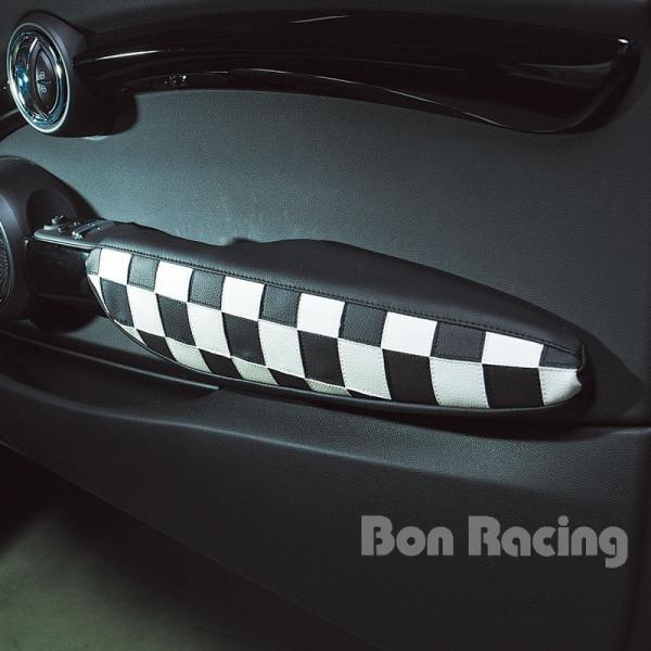 BMW MINI  　Ｆ５６　Ｆ５７  　ドアアームレストカバー　チェッカー白黒　
