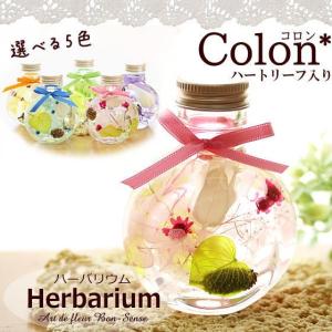 ハーバリウム Herbarium ≪コロン≫ ハートリーフ入り 植物標本 ギフト プリザーブドフラワー ドライフラワー [ハーバリウム]