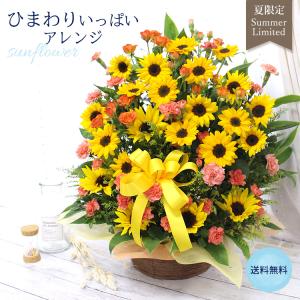 ひまわりいっぱいアレンジ 夏 プレゼント ギフト 開店祝い 周年祝い お誕生日 父の日 お中元 向日葵 ヒマワリ[生花アレンジメント]