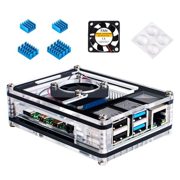 Miuzei 最新Raspberry Pi 4 ケース ラスベリー パイ 4 ケース+ 冷却ファン+...
