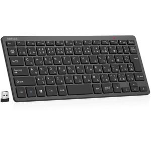 Arteck 2.4Gワイヤレスキーボード 無線 軽量 コンパクトメディア機能 ホットキー ショートカット コンピューター、デスクトップ、PC、ラップ