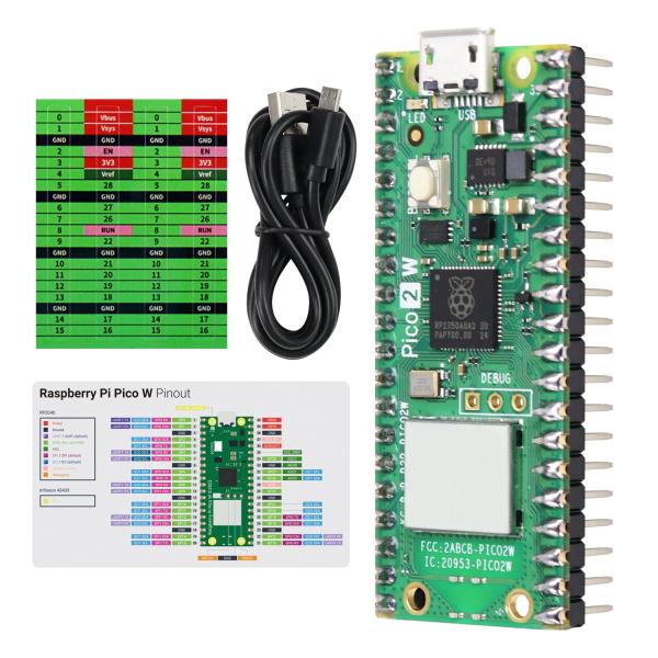 Freenove Raspberry Pi Pico 2 W ボード プリソルダードヘッダ, デュア...
