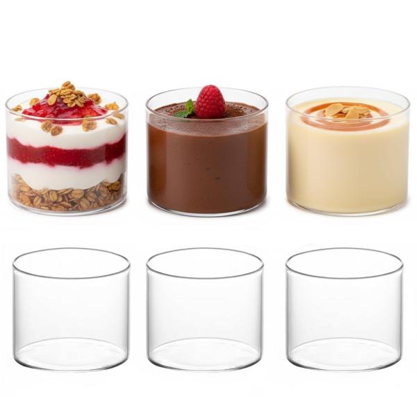 FGIUKC プリンカップ 耐熱 ガラス製 335ml 繰り返し使え 円形 直径8cm プリン容器 ...