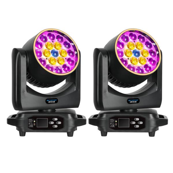 Betopper 19x15W RGBWライトストリップ効果移動ヘッドライト付き，洗浄/ズームレンズ...