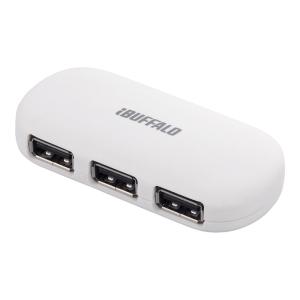 iBUFFALO USB2.0ハブ 4ポートタイプ ACアダプタ付【電源連動タイプ】 ホワイト【Pl...
