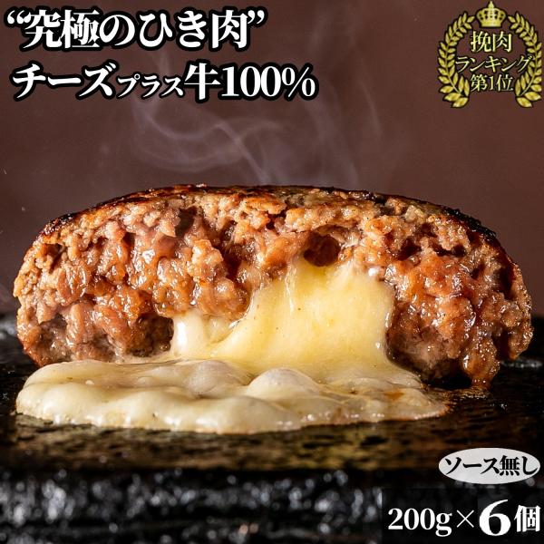 牛肉 100％ハンバーグ 無添加 ギフト 内祝 御礼 御祝 誕生日 1個200g 個包装 チーズイン...