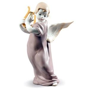 リヤドロ（Lladro リアドロ 陶器人形 置物） 天使 リラを弾く天使 #ldr-9187