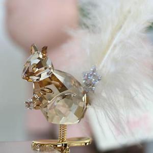 スワロフスキー 置物（Swarovski） クリスマス 冬のリス#swv1006040