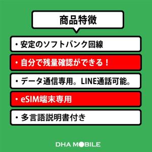 【メール送付】eSIM 日本 ソフトバンク回線...の詳細画像2