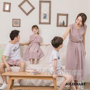 大人子供用 韓国親子ペアルック ビーチ ワンピ...の詳細画像4