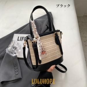 ハンドバッグ 草 カゴバッグ ショルダーバッグ...の詳細画像1