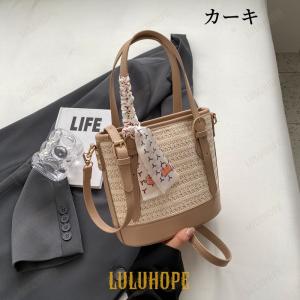 ハンドバッグ 草 カゴバッグ ショルダーバッグ...の詳細画像2