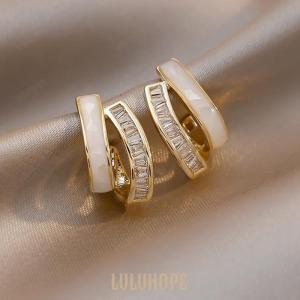 ピアス レディース 2連風 CZ キュービックジルコニア ゴールド スタッド 14kgp 上品 おしゃれ ギフト 誕生日プレゼント