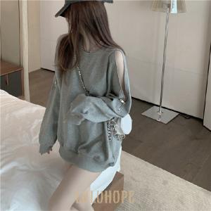 肩出しトップス オフショルダー長袖 秋冬の詳細画像3